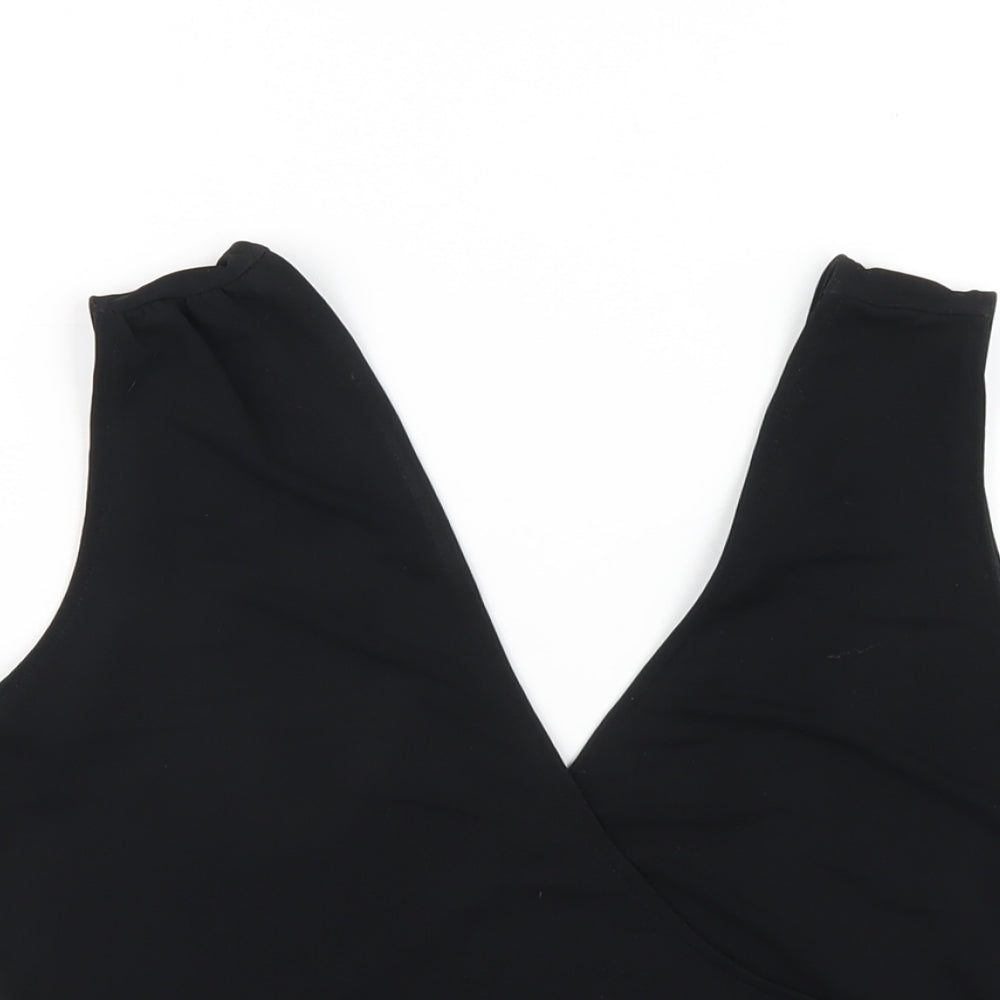 Marks and Spencer Womens Black Polyester Basic Tank Size 12 V-Neck