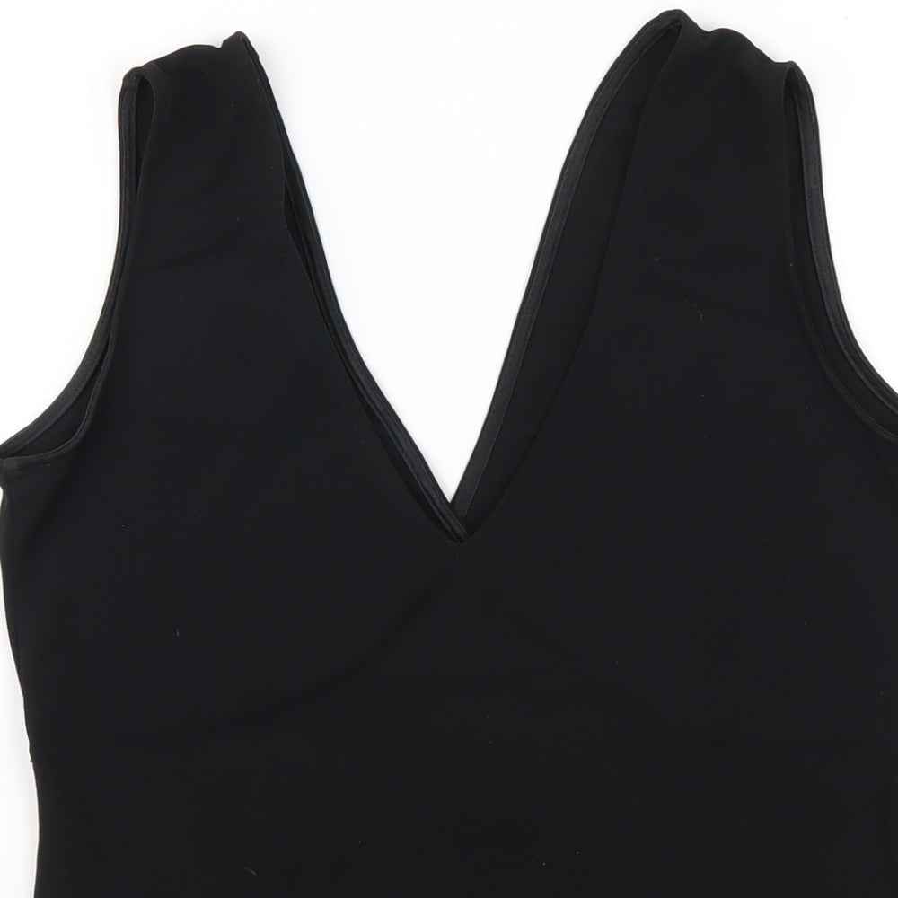 Marks and Spencer Womens Black Polyester Basic Tank Size 12 V-Neck