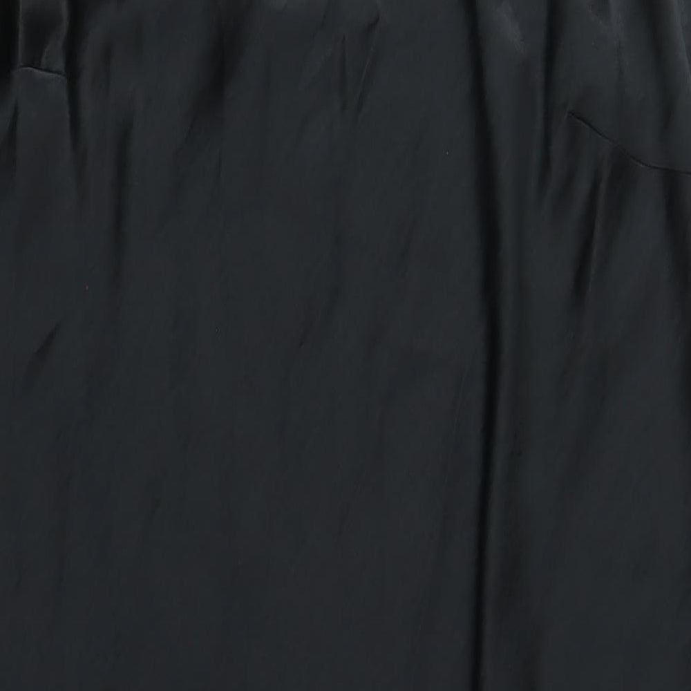Marks and Spencer Womens Black Polyester Slip Dress Size 22 V-Neck Pullover