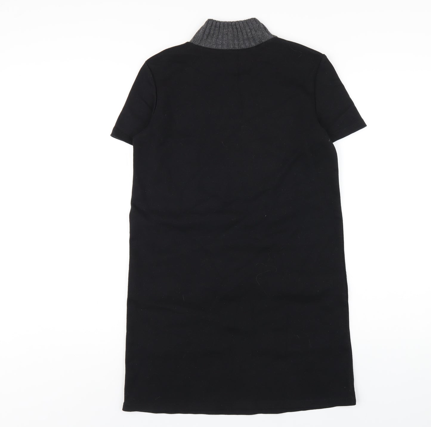 Zara Womens Black Polyester A-Line Size S Mock Neck Pullover