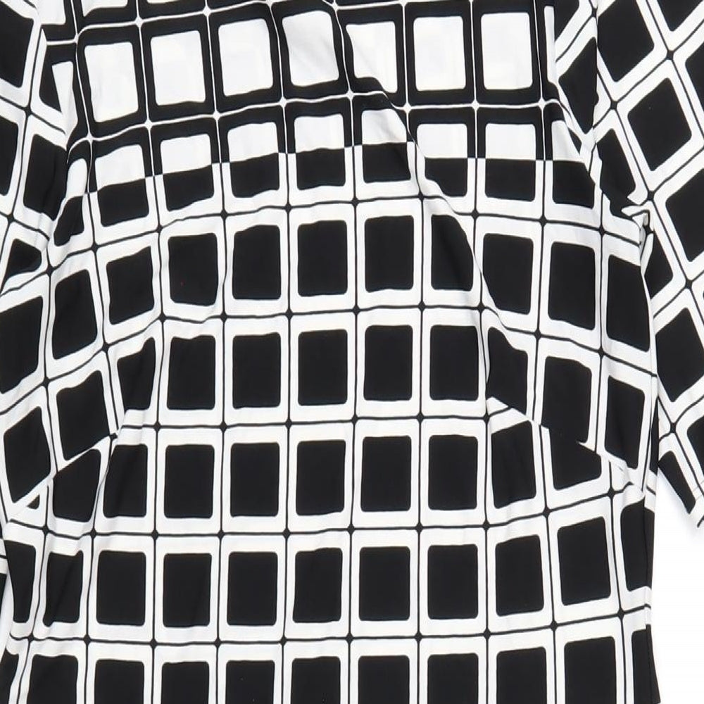 Marks and Spencer Womens Black Polyester A-Line Size 10 Round Neck Pullover