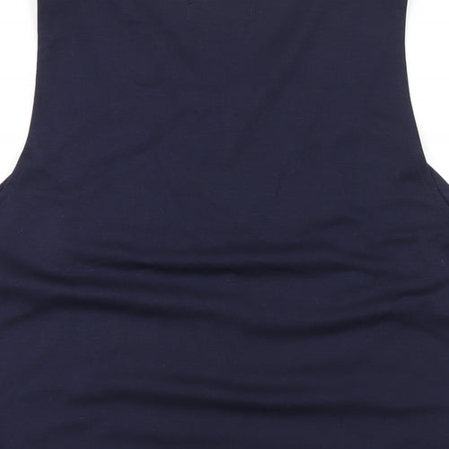 Urban Precinct Womens Blue Polyester Basic Tank Size 16 V-Neck - Tassel Hem