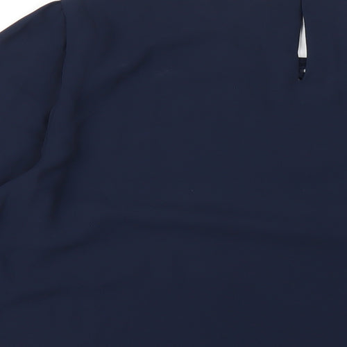 Marks and Spencer Womens Blue Polyester Basic T-Shirt Size 14 Round Neck