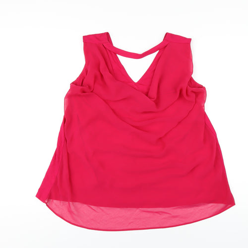Phase Eight Womens Pink Viscose Basic Tank Size 12 V-Neck