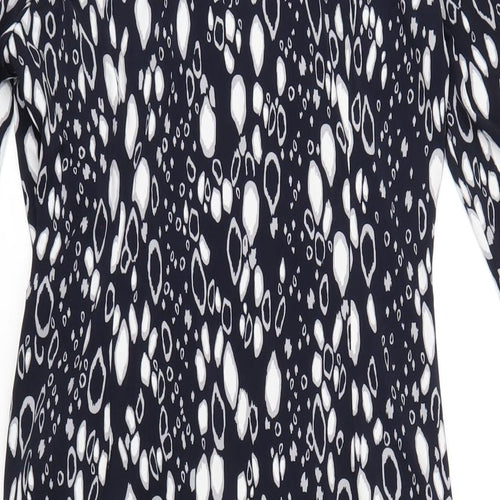Planet Womens Blue Geometric Polyester Pencil Dress Size 8 V-Neck Pullover