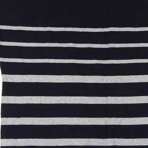 Autograph Womens Blue Striped Viscose Slip Dress Size 16 Round Neck Pullover