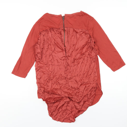 Scotch & Soda Womens Orange Viscose Basic T-Shirt Size XS Round Neck