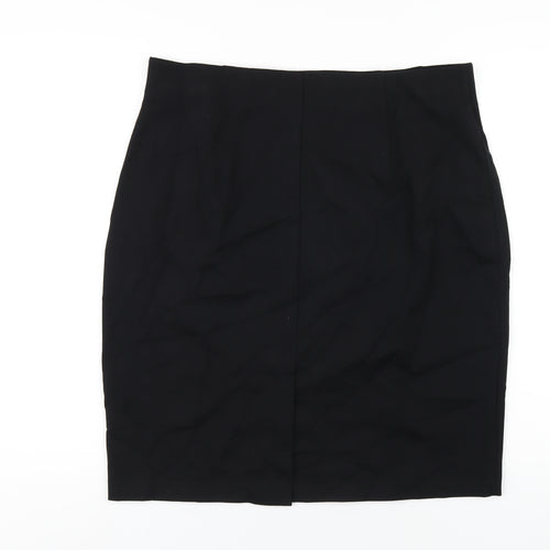 Marks and Spencer Womens Black Viscose Straight & Pencil Skirt Size 18
