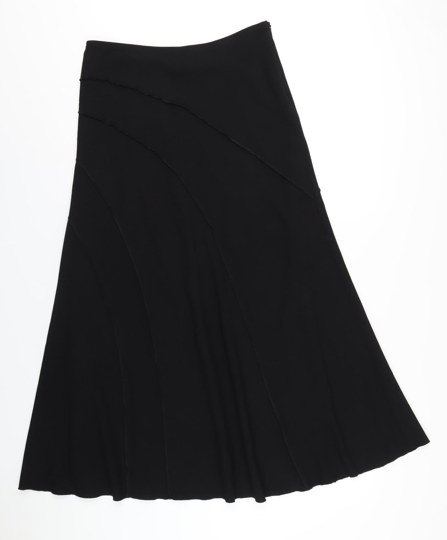 Per Una Womens Black Polyester A-Line Skirt Size 12 Zip