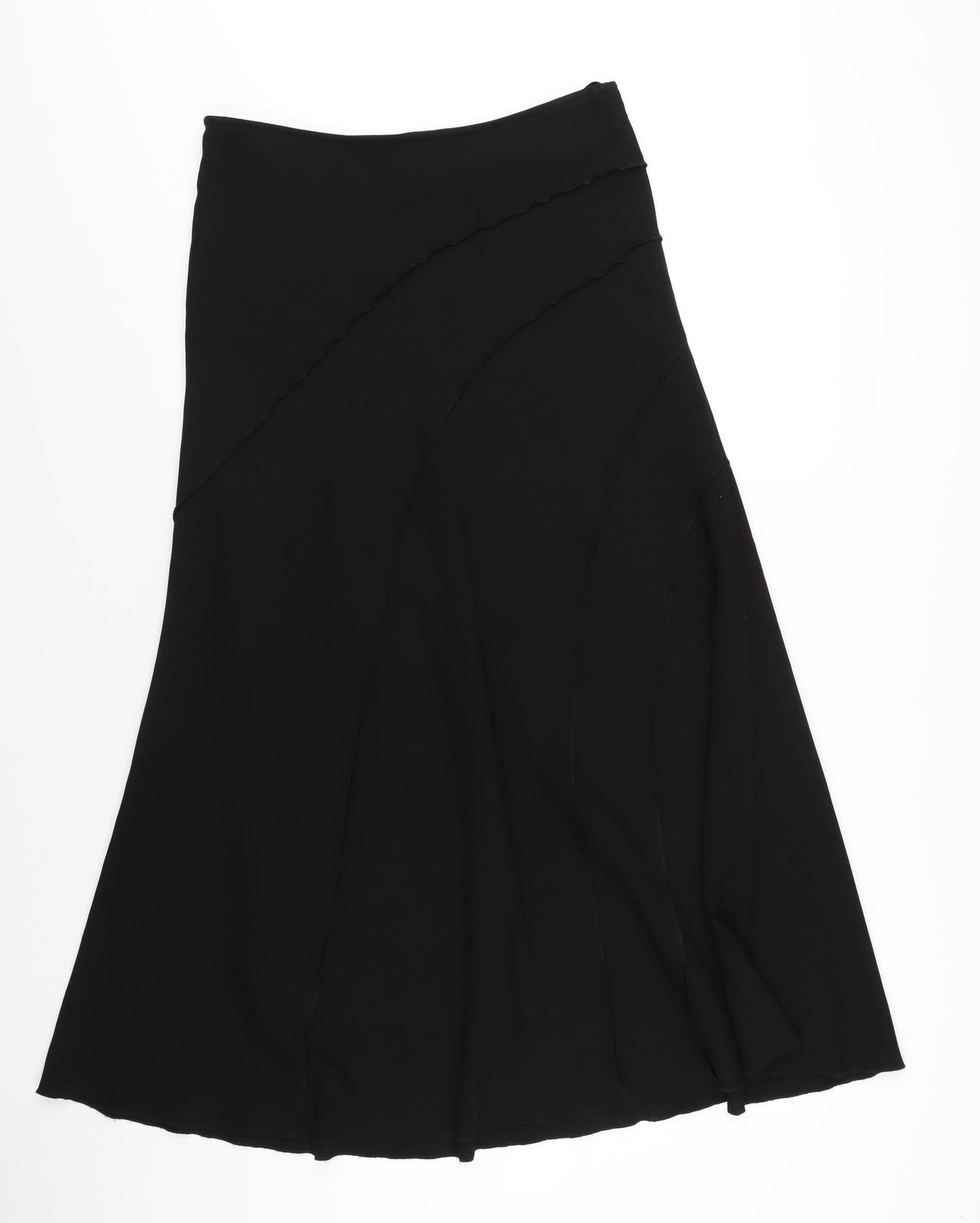 Per Una Womens Black Polyester A-Line Skirt Size 12 Zip