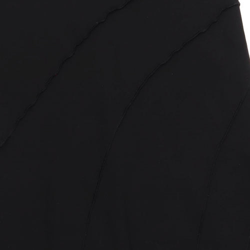 Per Una Womens Black Polyester A-Line Skirt Size 12 Zip