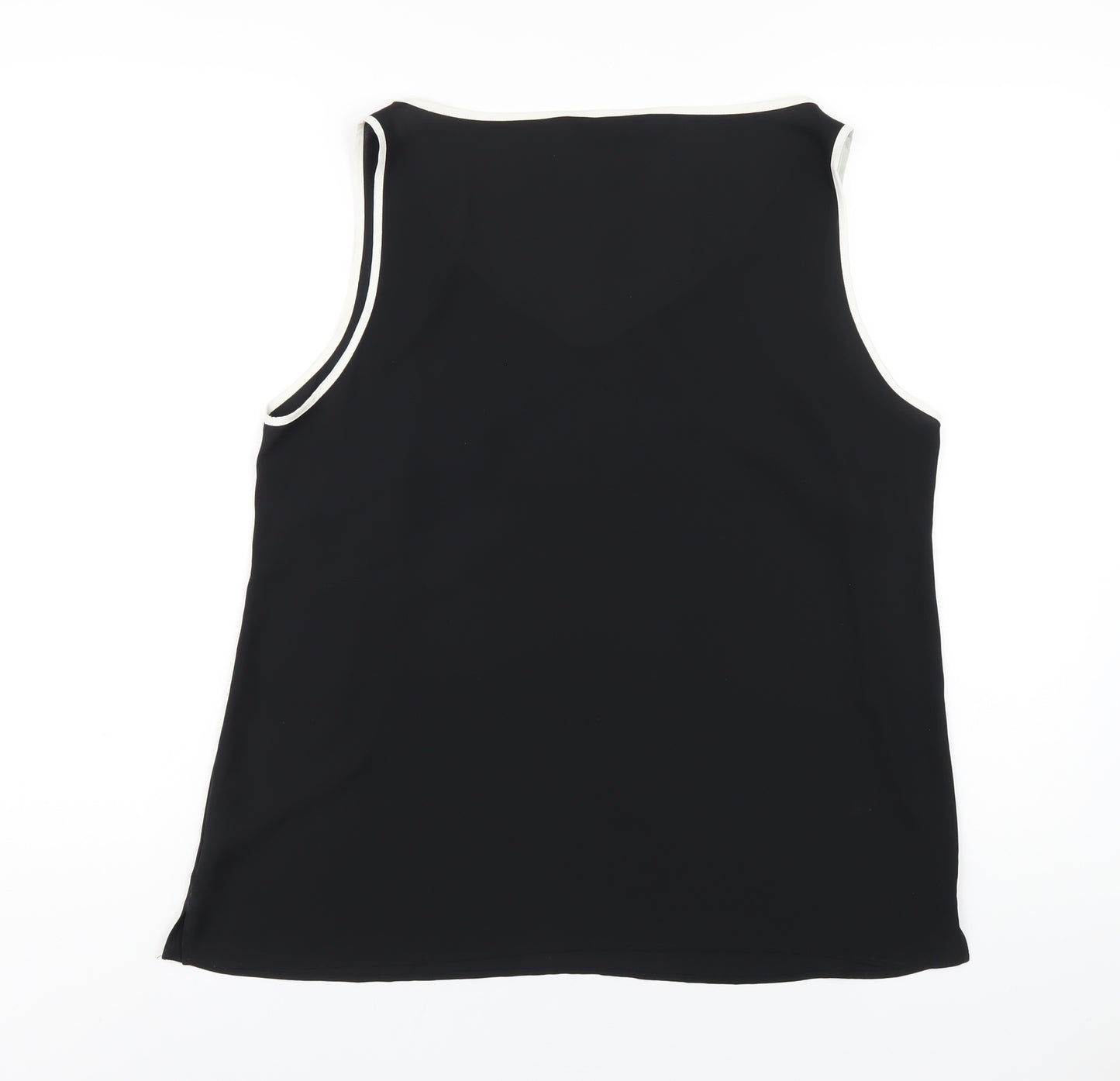 Marks and Spencer Womens Black Polyester Basic Tank Size 16 V-Neck