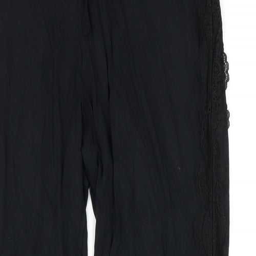 Marks and Spencer Womens Black Viscose Jogger Trousers Size 12 L29 in Regular