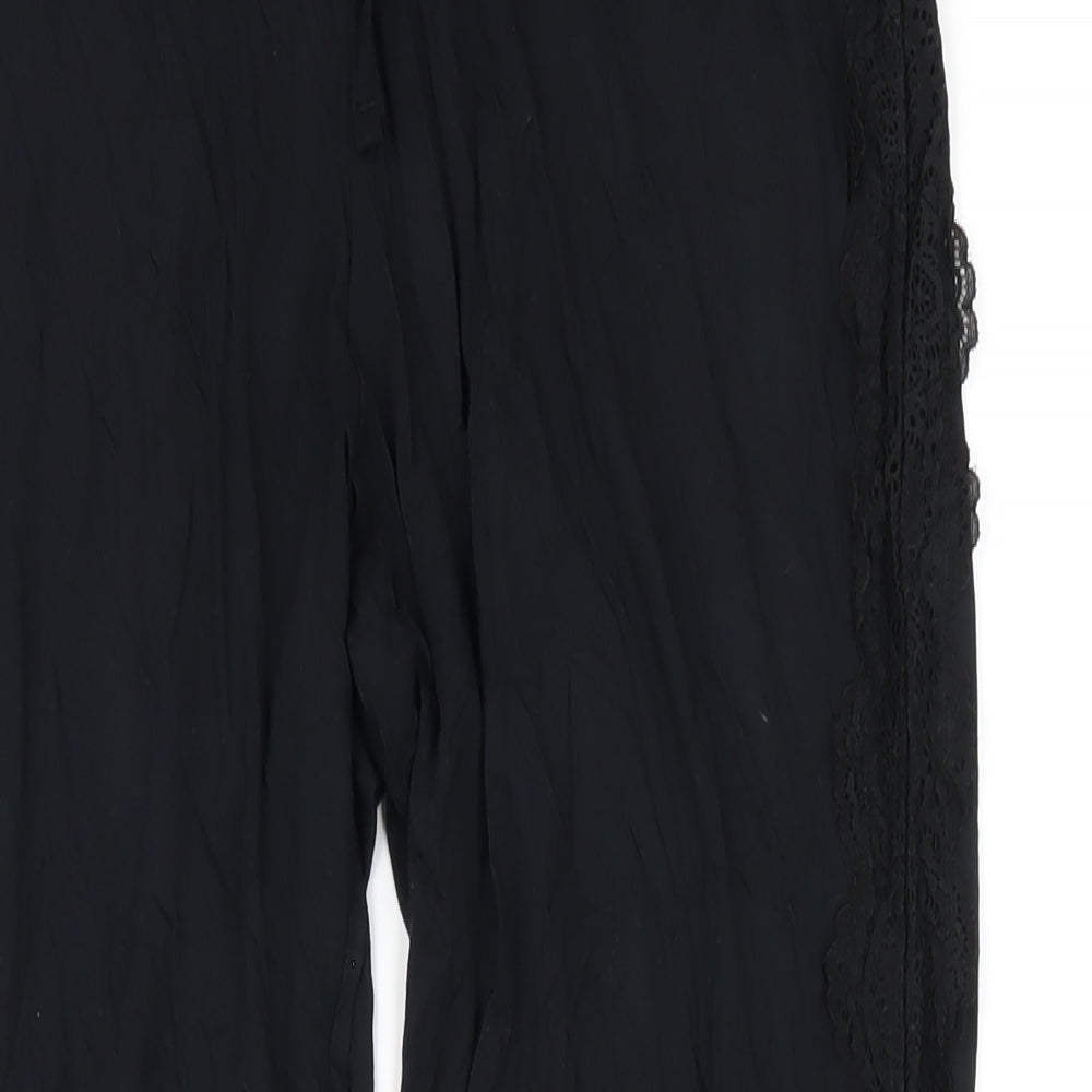 Marks and Spencer Womens Black Viscose Jogger Trousers Size 12 L29 in Regular