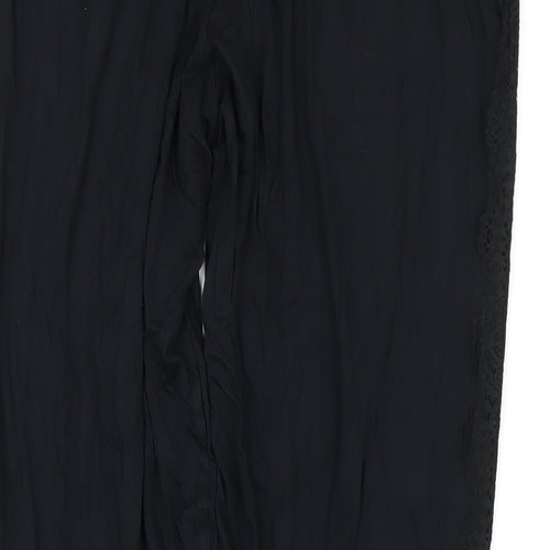 Marks and Spencer Womens Black Viscose Jogger Trousers Size 12 L29 in Regular
