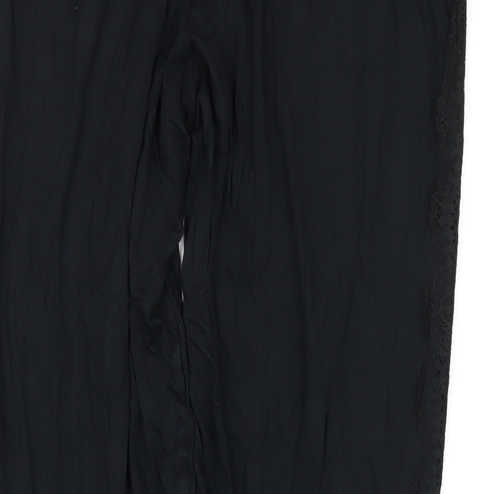 Marks and Spencer Womens Black Viscose Jogger Trousers Size 12 L29 in Regular