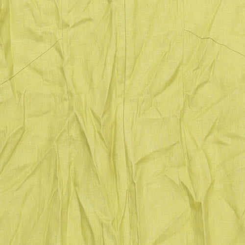 Autograph Womens Green Linen A-Line Size 14 Square Neck Zip