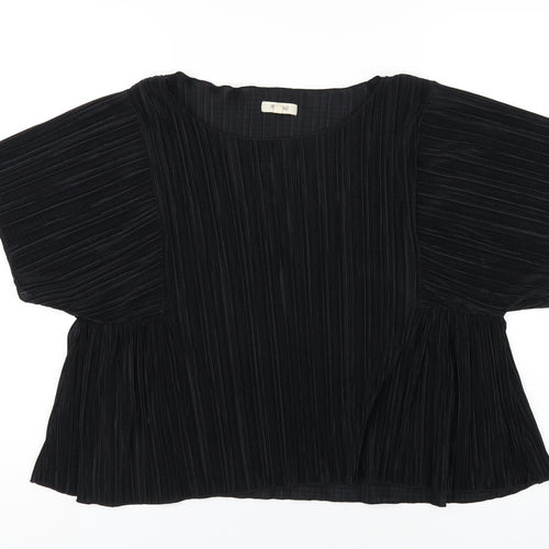 Madewell Womens Black Polyester Basic T-Shirt Size XL Round Neck