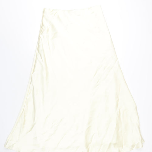 Nirnir Womens Ivory Polyester A-Line Skirt Size 16 Zip