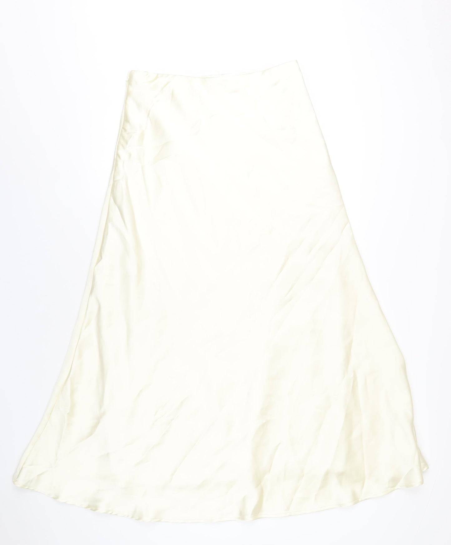 Nirnir Womens Ivory Polyester A-Line Skirt Size 16 Zip