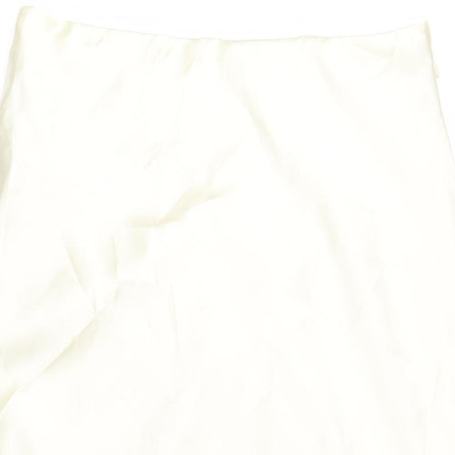 Nirnir Womens Ivory Polyester A-Line Skirt Size 16 Zip