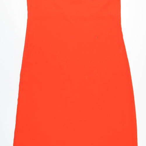 Marks and Spencer Womens Red Polyester A-Line Size 18 One Shoulder Zip