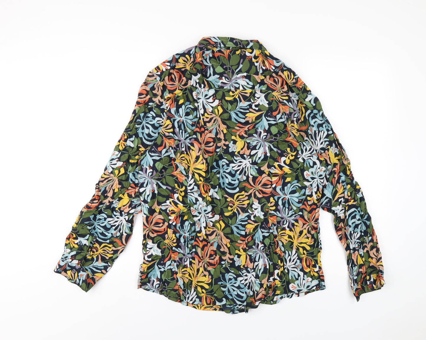 Seasalt Womens Multicoloured Geometric Cotton Basic Button-Up Size 18 Collared