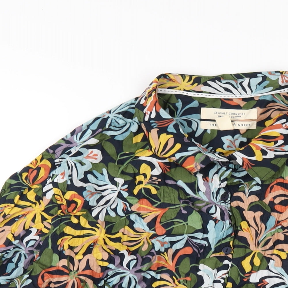 Seasalt Womens Multicoloured Geometric Cotton Basic Button-Up Size 18 Collared