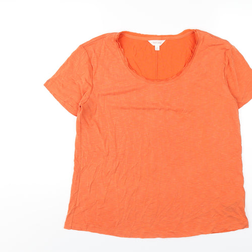 Per Una Womens Orange Modal Basic T-Shirt Size 14 Scoop Neck
