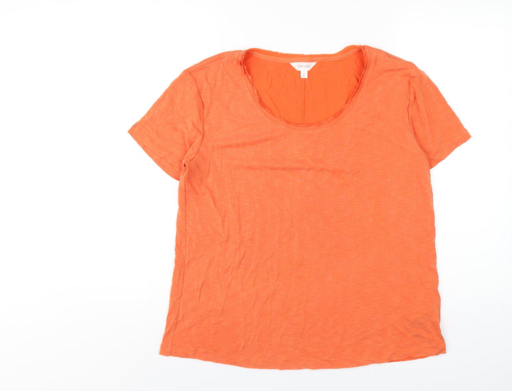 Per Una Womens Orange Modal Basic T-Shirt Size 14 Scoop Neck