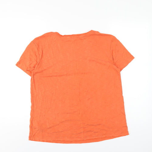 Per Una Womens Orange Modal Basic T-Shirt Size 14 Scoop Neck