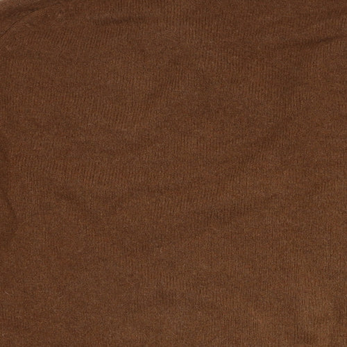 Pringle of Scotland Mens Brown Crew Neck Wool Pullover Jumper Size XL Long Sleeve