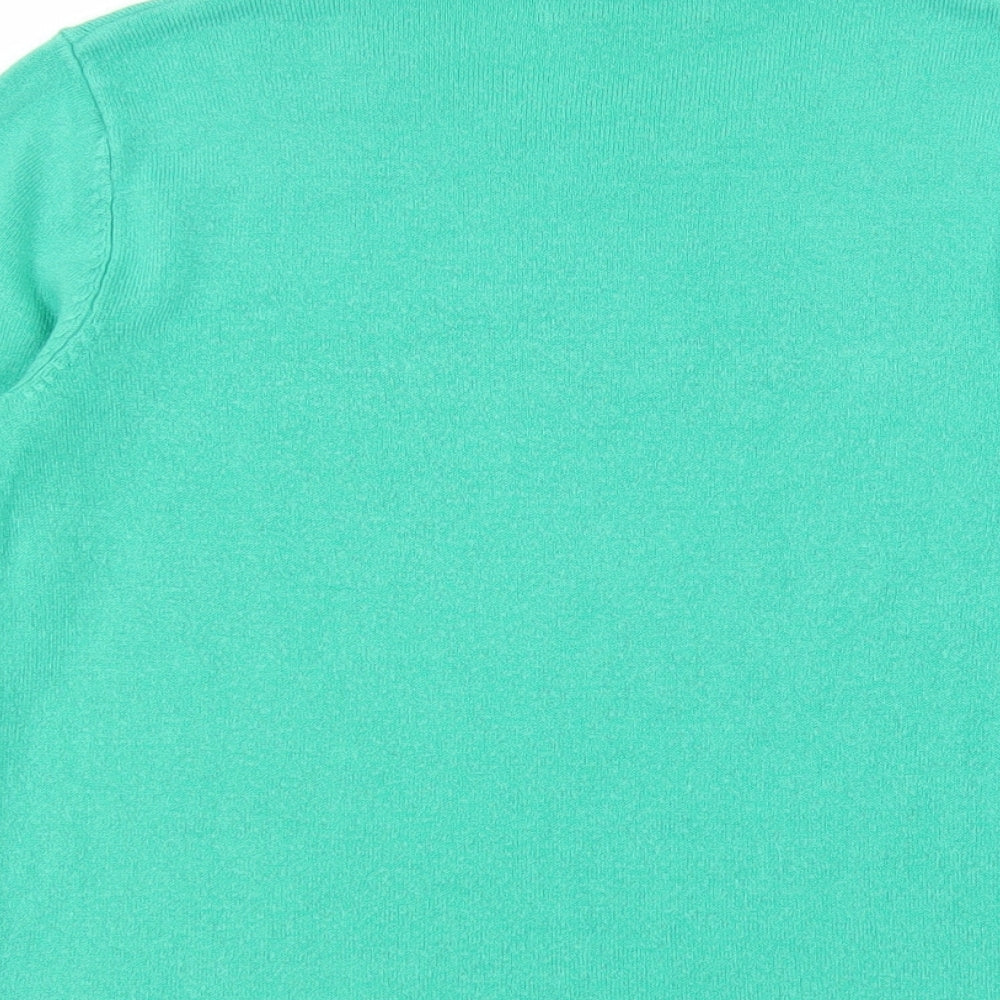 Marks and Spencer Womens Green Round Neck Acrylic Pullover Jumper Size 10