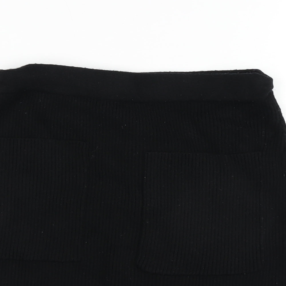 Zara Womens Black Viscose Mini Skirt Size S Tie