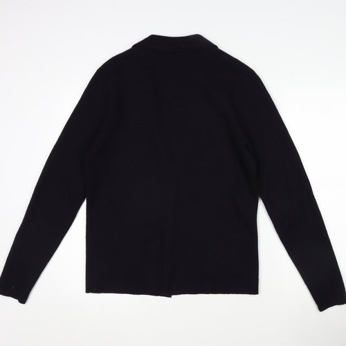 Reiss Womens Blue V-Neck Wool Cardigan Jumper Size XS