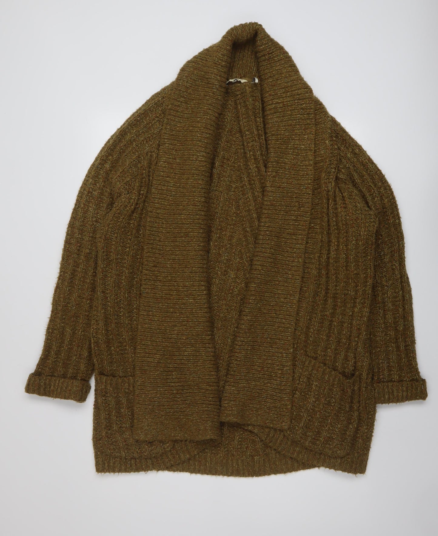 Fat Face Womens Green V-Neck Acrylic Cardigan Jumper Size 16