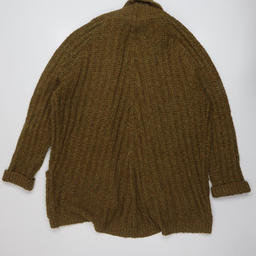 Fat Face Womens Green V-Neck Acrylic Cardigan Jumper Size 16