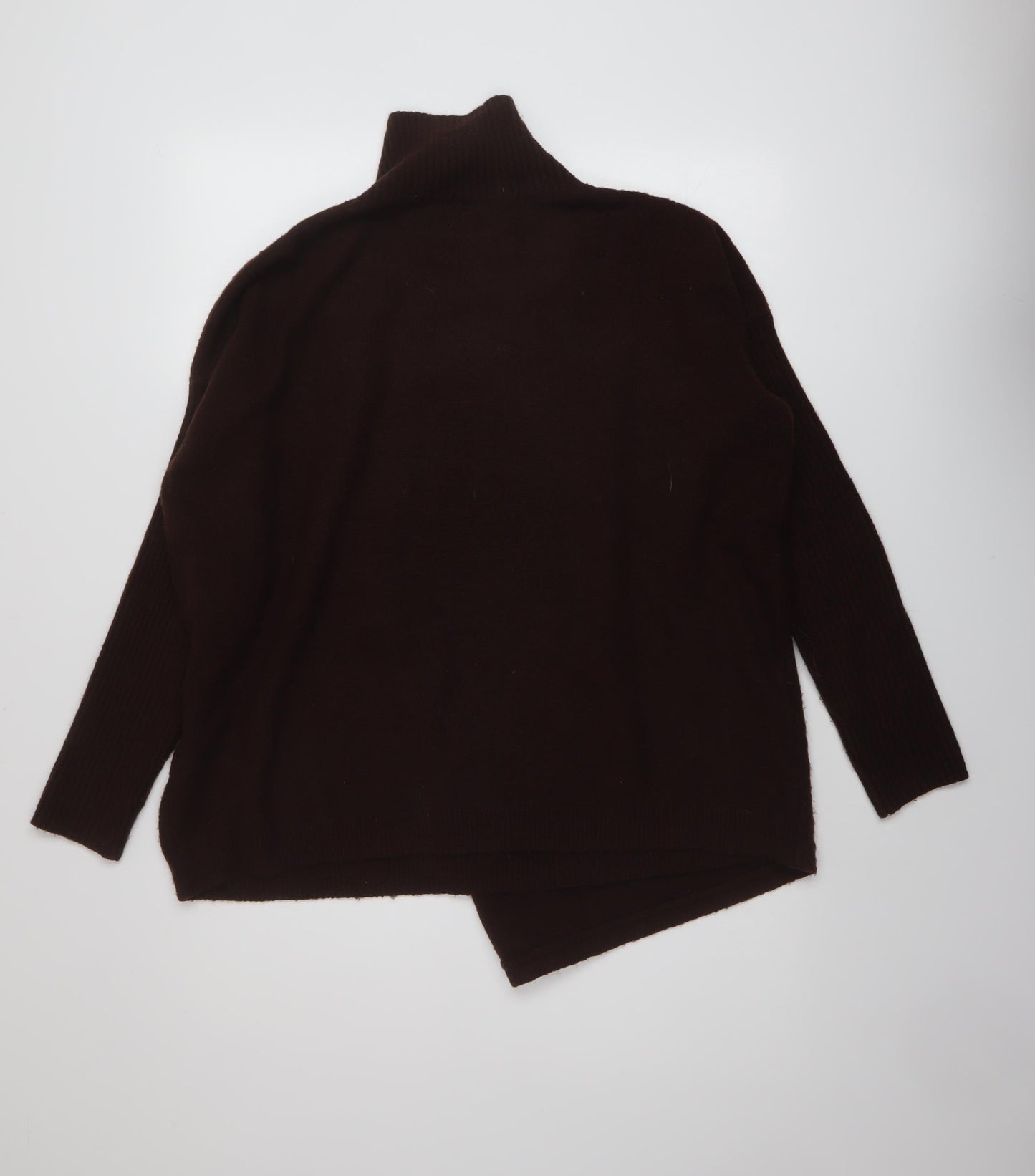 River Island Womens Brown Mock Neck Acrylic Pullover Jumper Size 12