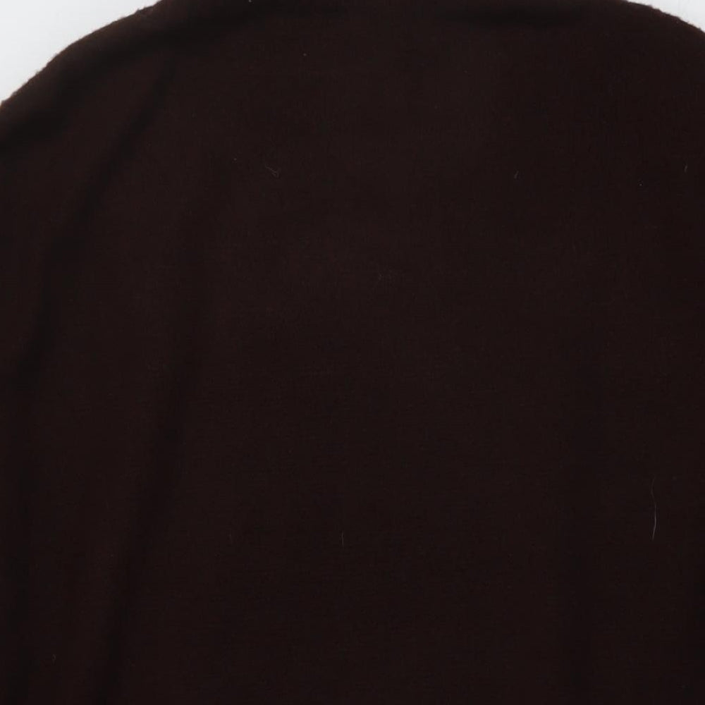 River Island Womens Brown Mock Neck Acrylic Pullover Jumper Size 12