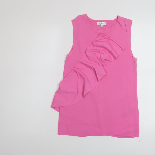 Warehouse Womens Pink Viscose Basic Tank Size 12 Round Neck