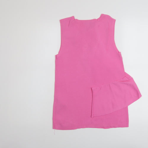 Warehouse Womens Pink Viscose Basic Tank Size 12 Round Neck