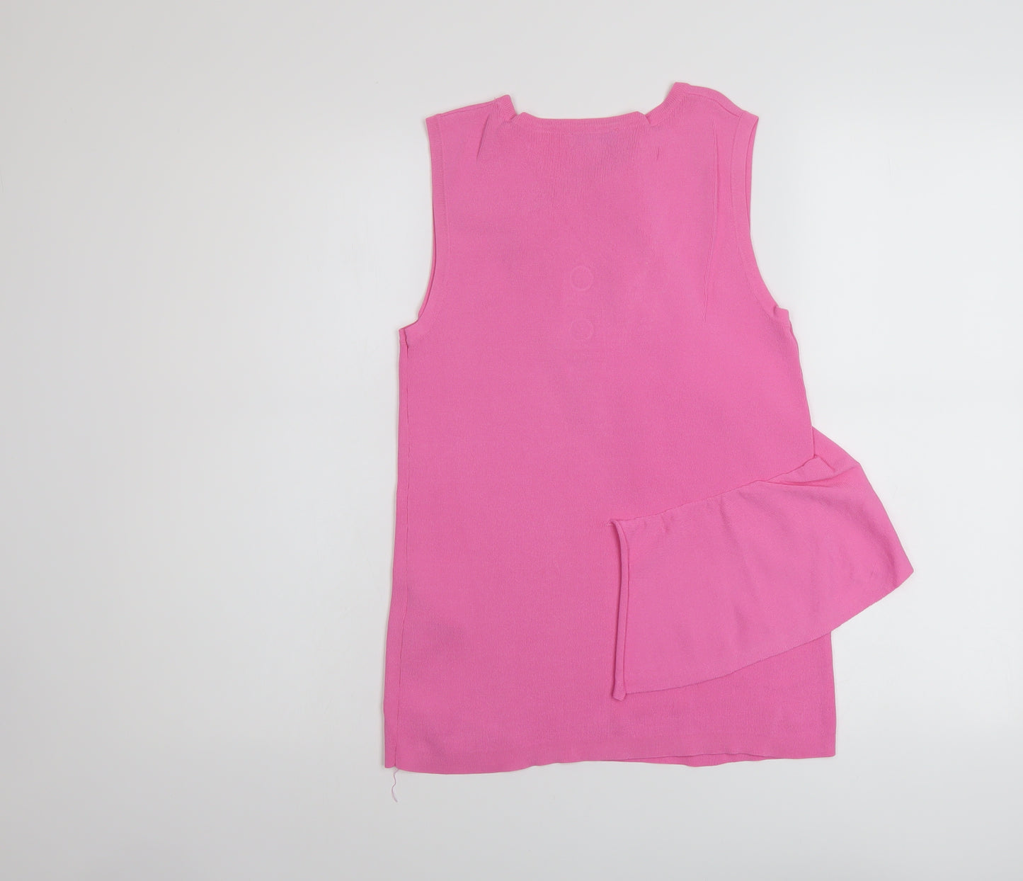 Warehouse Womens Pink Viscose Basic Tank Size 12 Round Neck
