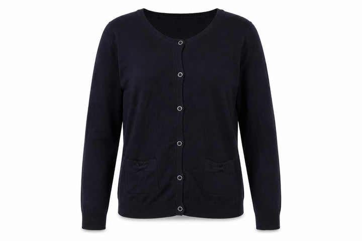 Mango Womens Blue Crew Neck Acrylic Cardigan Jumper Size S