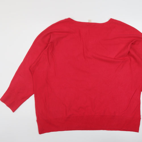 Terry Sky Womens Pink V-Neck Viscose Pullover Jumper Size XL