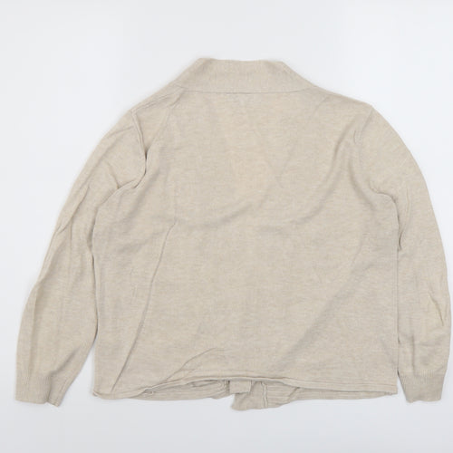 Wallis Womens Beige V-Neck Cotton Cardigan Jumper Size S