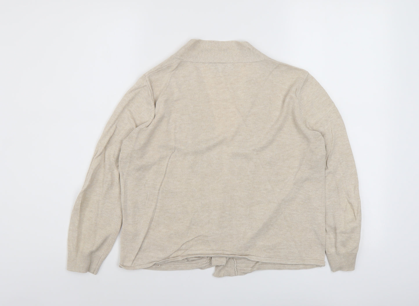 Wallis Womens Beige V-Neck Cotton Cardigan Jumper Size S
