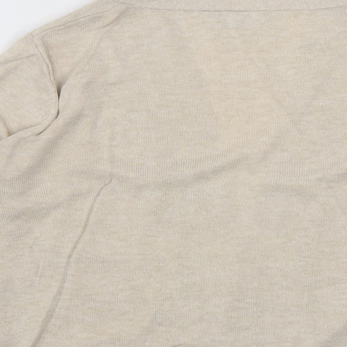 Wallis Womens Beige V-Neck Cotton Cardigan Jumper Size S
