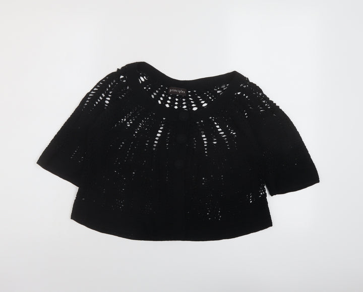 Principles Womens Black Round Neck Cotton Shrug Jumper Size M