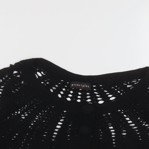 Principles Womens Black Round Neck Cotton Shrug Jumper Size M