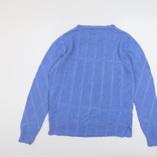 Marks and Spencer Womens Blue Round Neck Acrylic Pullover Jumper Size 10